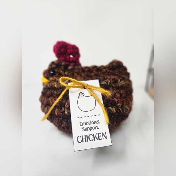 Emotional Support Chicken, Crochet Chicken, Handmade Chicken - Picture 6 of 9